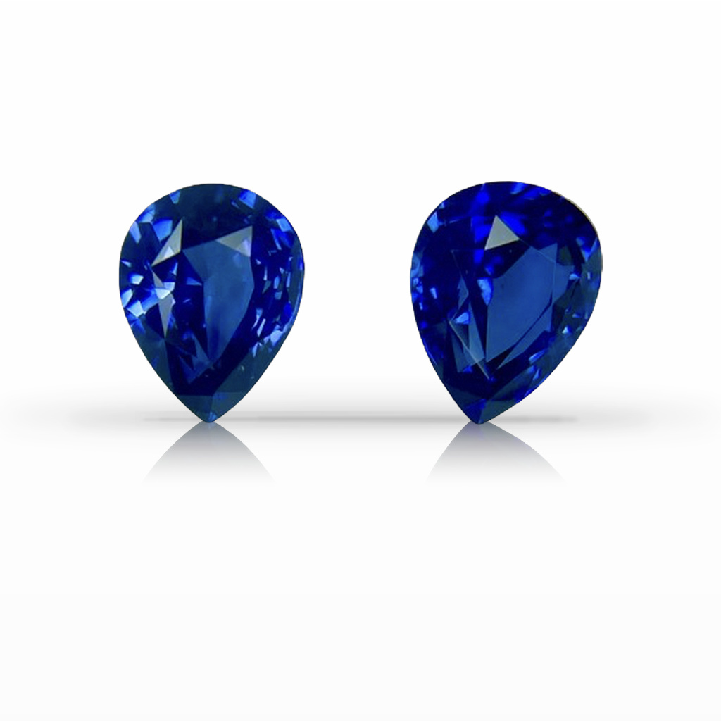 3.04ct Sapphire, Pear Shape, Blue, Pair gemstone, 7.6 x 6MM, item #6178