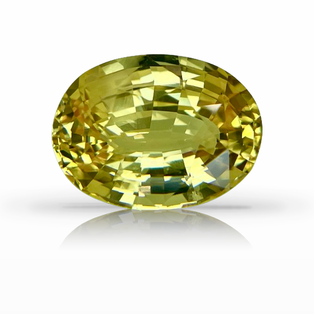 6.69ct Sapphire, Oval, Yellow, No Heat gemstone, 12.9 x 9.8MM, item #6188