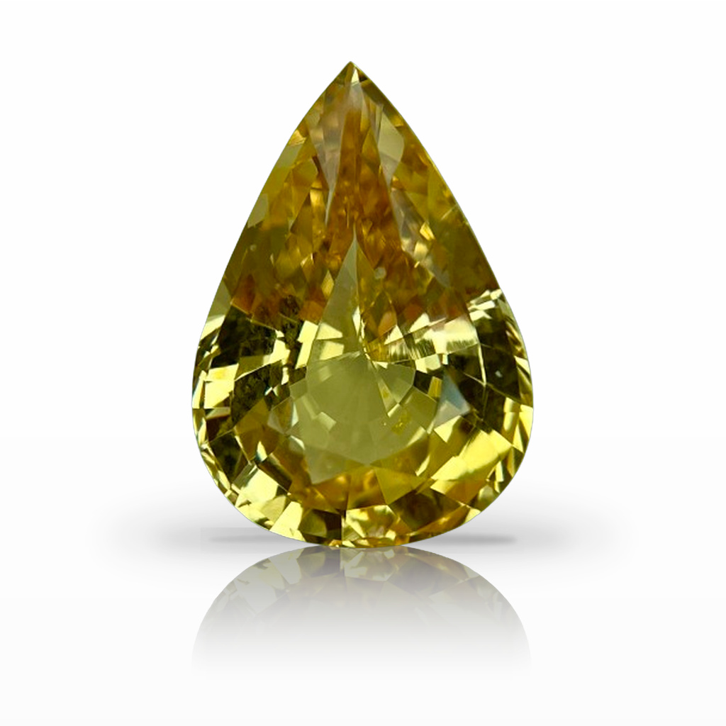 5.76ct Sapphire, Pear Shape, Yellow, No Heat gemstone, 13.7 x 9.7MM, item #6189