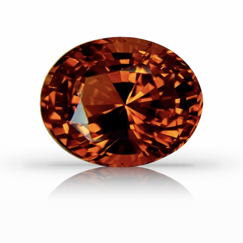 6.22ct Sapphire, Oval, Orange gemstone, 11.8 x 9.6MM, item #6255
