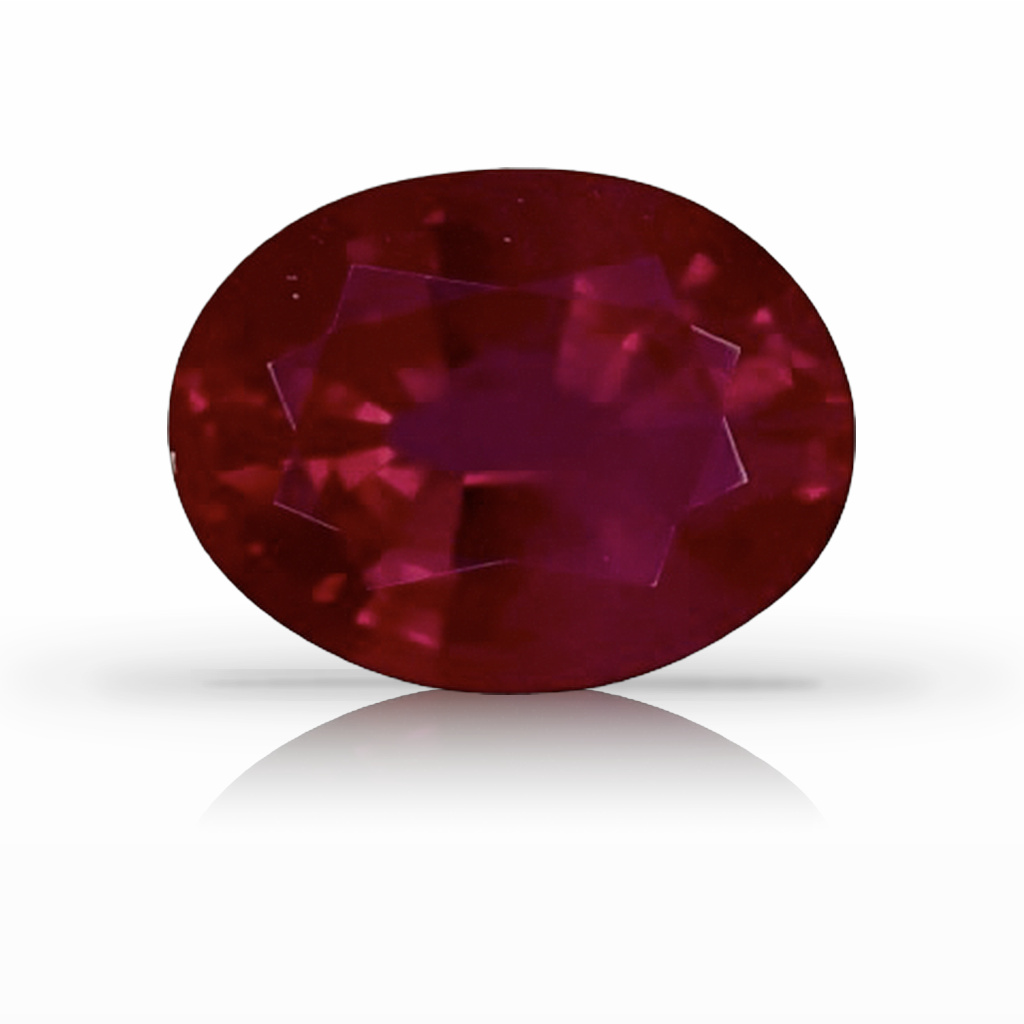 1.24ct Ruby, Oval, Red, Burma gemstone, 7.3 x 5.6MM, item #6263