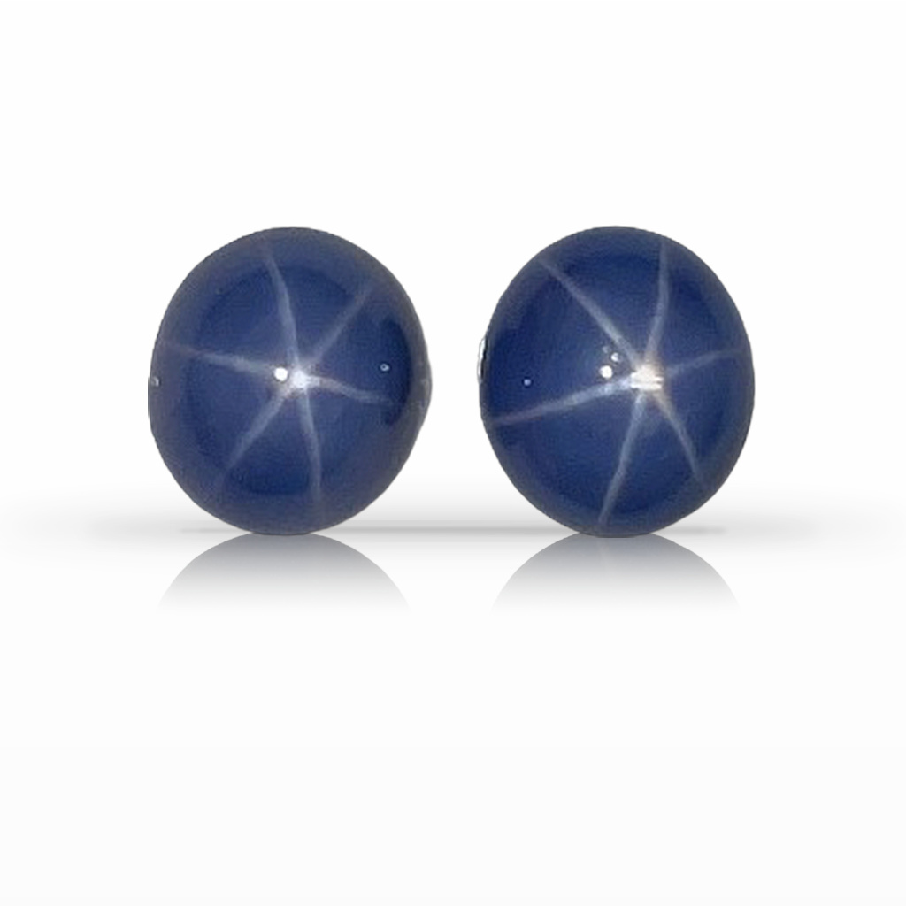10.62ct Sapphire, Star, Blue, No Heat, Pair gemstone, 9.8 x 8.7MM, item #6264