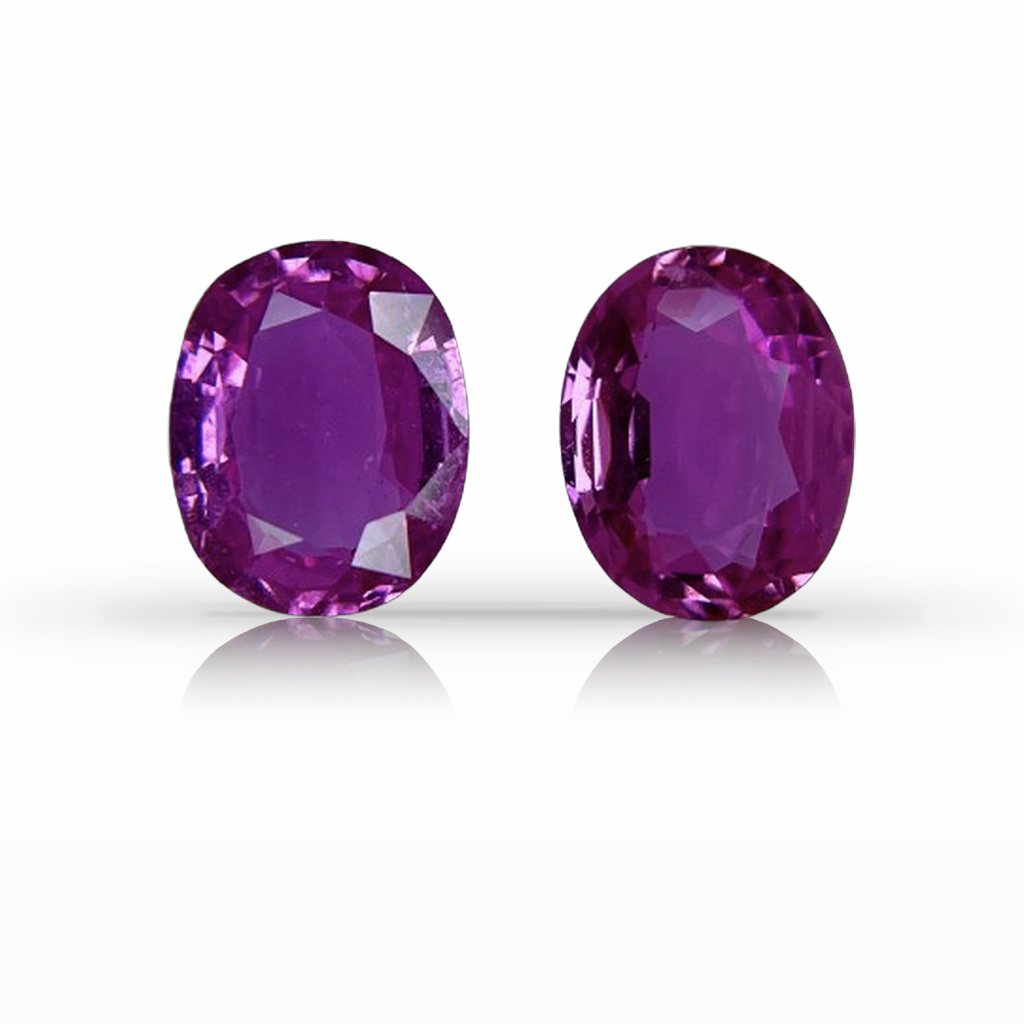 4.42ct Sapphire, Oval, Pink, Pair gemstone, 9.3 x 7.4MM, item #6282