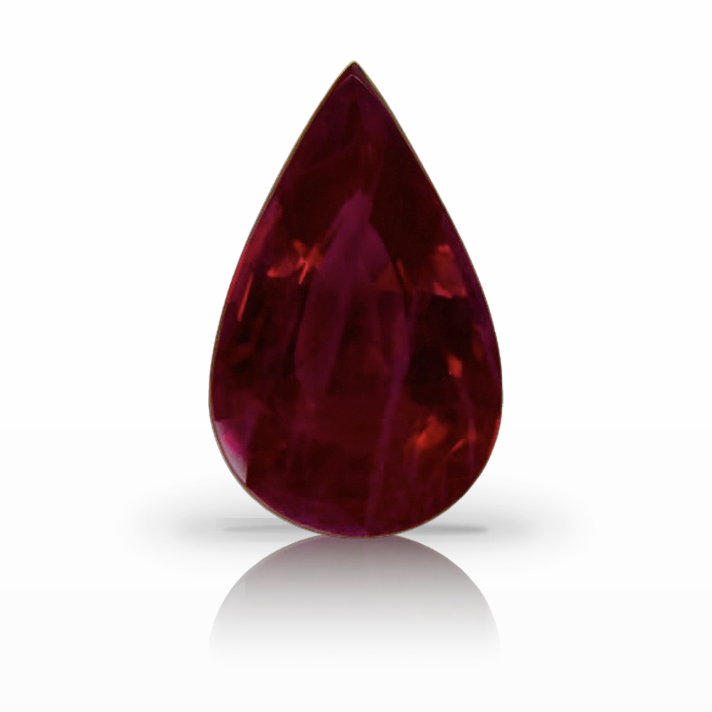 5.06ct Ruby, Pear Shape, Red, Burma gemstone, 14.1 x 8.8MM, item #6284