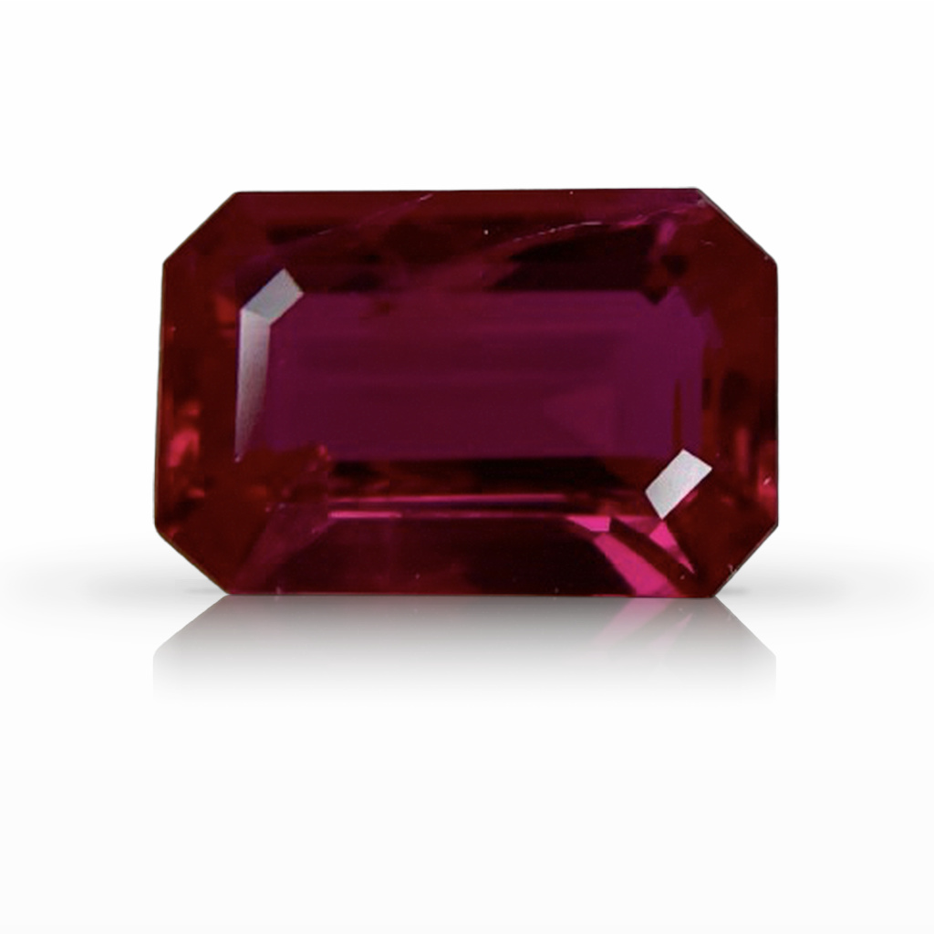 1.57ct Ruby, Emerald Cut, Red gemstone, 8.5 x 5.6MM, item #6299