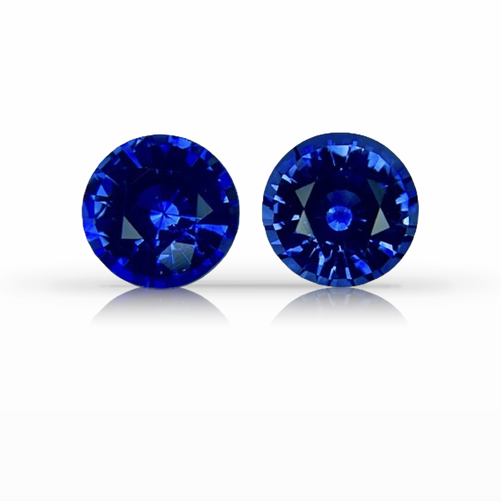 2.02ct Sapphire, Round, Blue, Pair, 6MM gemstone, 6MM, item #6357