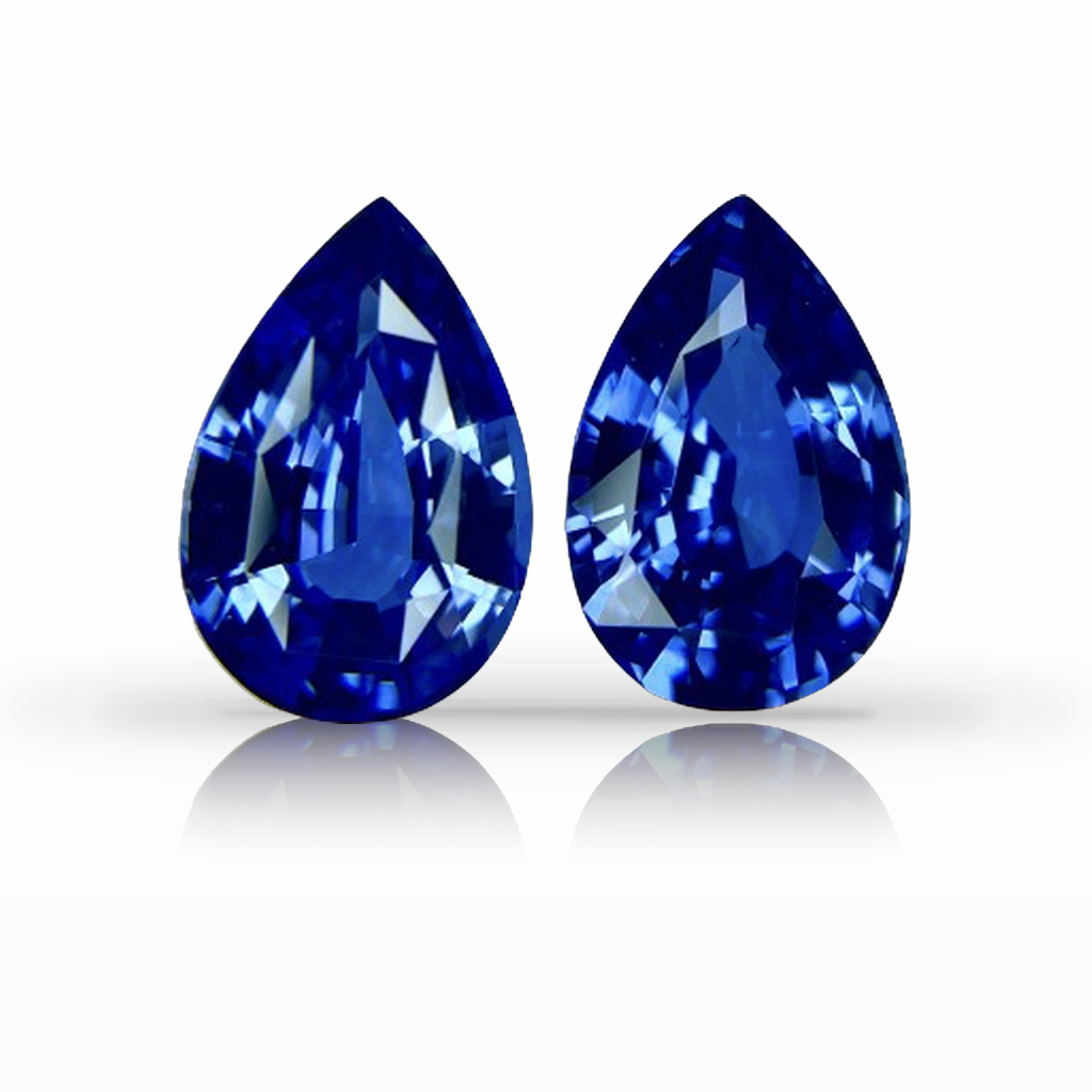 9.54ct Sapphire, Pear Shape, Blue, Pair gemstone, 12.8 x 8.5MM, item #6373
