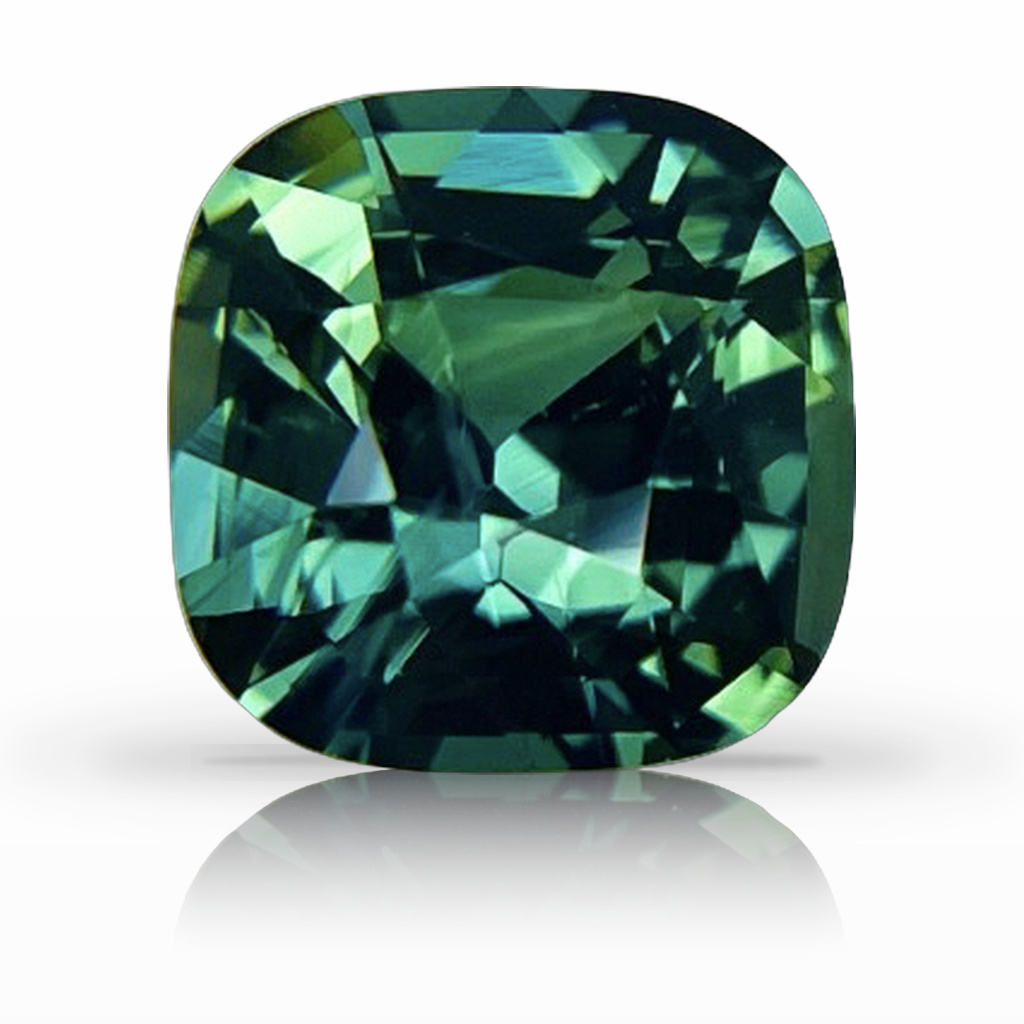 3.63ct Sapphire, Cushion, Green gemstone, 8.7 x 8.6MM, item #6376