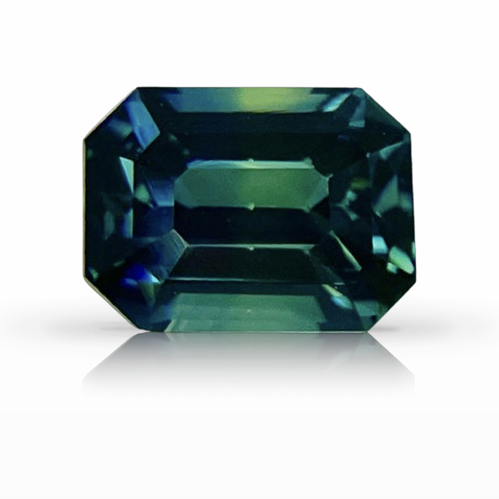 2.52ct Sapphire, Emerald Cut, Green, No Heat gemstone, 8.2 x 6.2MM, item #6384