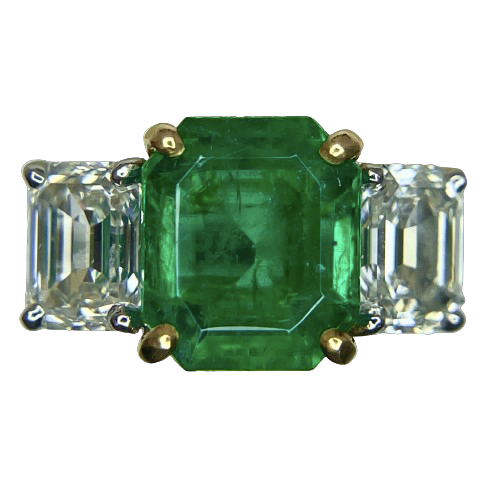 2.63ct Emerald, Emerald Cut, Green, Colombia, Ring
Dia.: 2.09Ct
Plat., 18K gemstone, 9.5 x 8.4MM, item #6403