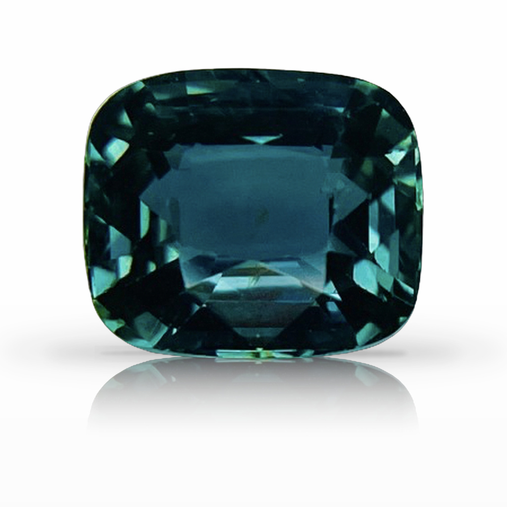 2.46ct Sapphire, Cushion, Green, No Heat gemstone, 7.8 x 6.8MM, item #6430