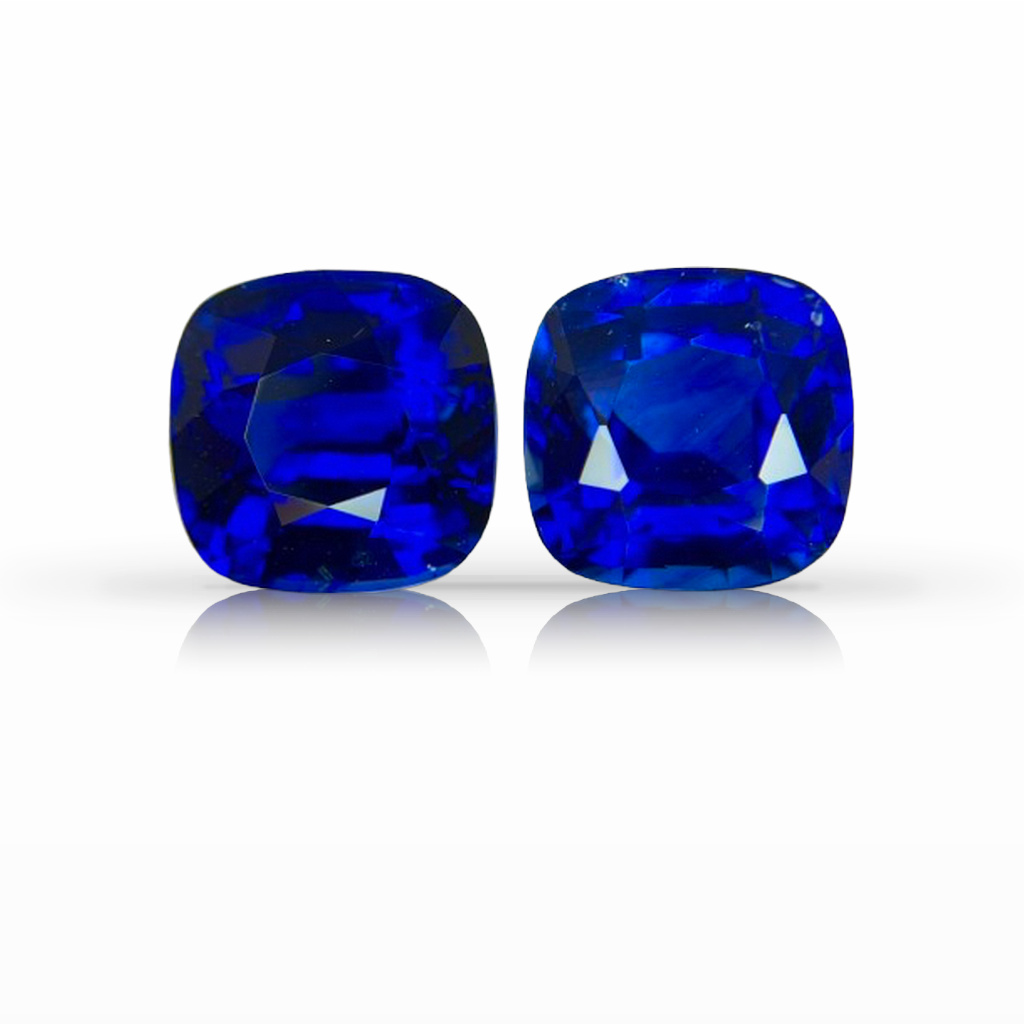 10.16ct Sapphire, Cushion, Blue, Pair gemstone, 9.2MM, item #6440
