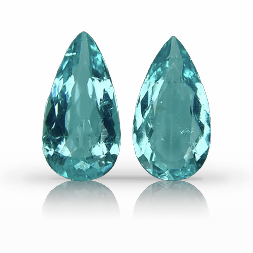 2.32ct Tourmaline-Paraíba, Pear Shape, Blue, Pair gemstone, 10.3 x 5.4MM, item #6470