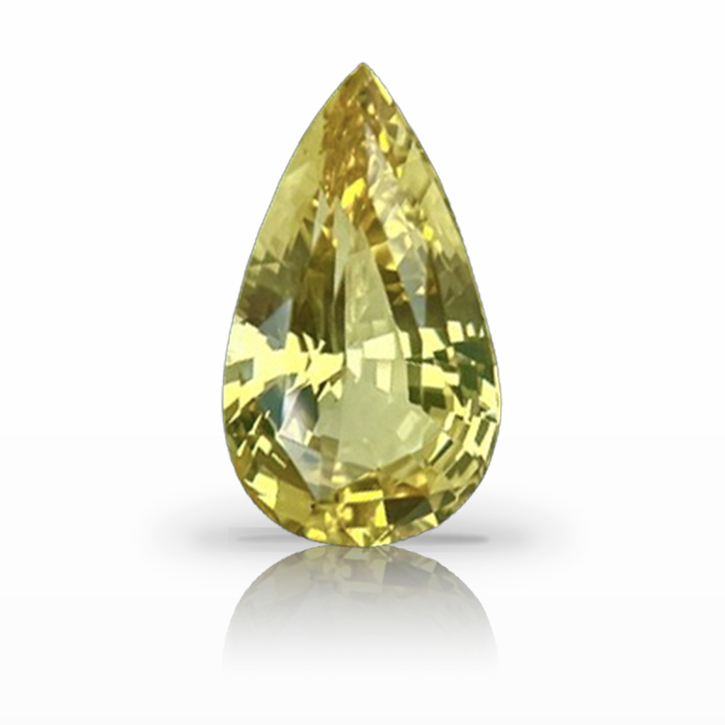 4.55ct Sapphire, Pear Shape, Yellow gemstone, 13.6 x 7.9MM, item #6473