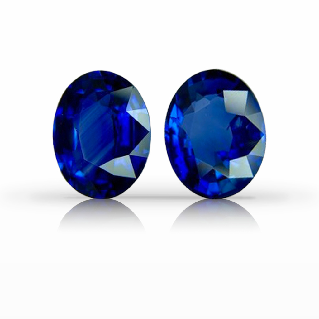 3.98ct Sapphire, Oval, Blue, Pair gemstone, 8.9 x 6.9MM, item #6498