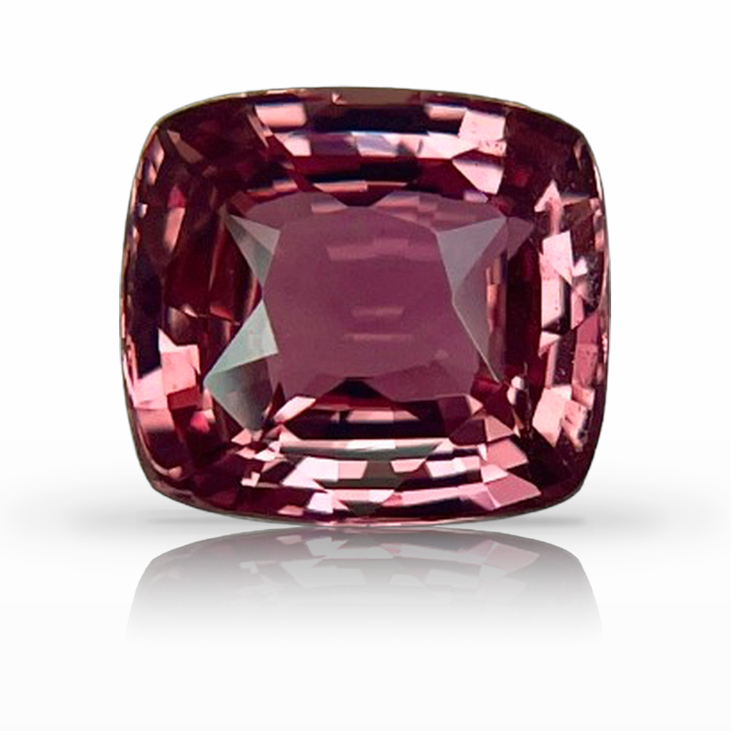 3.19ct Padparadscha, Cushion, Peach gemstone, 8.7 x 7.9MM, item #6520