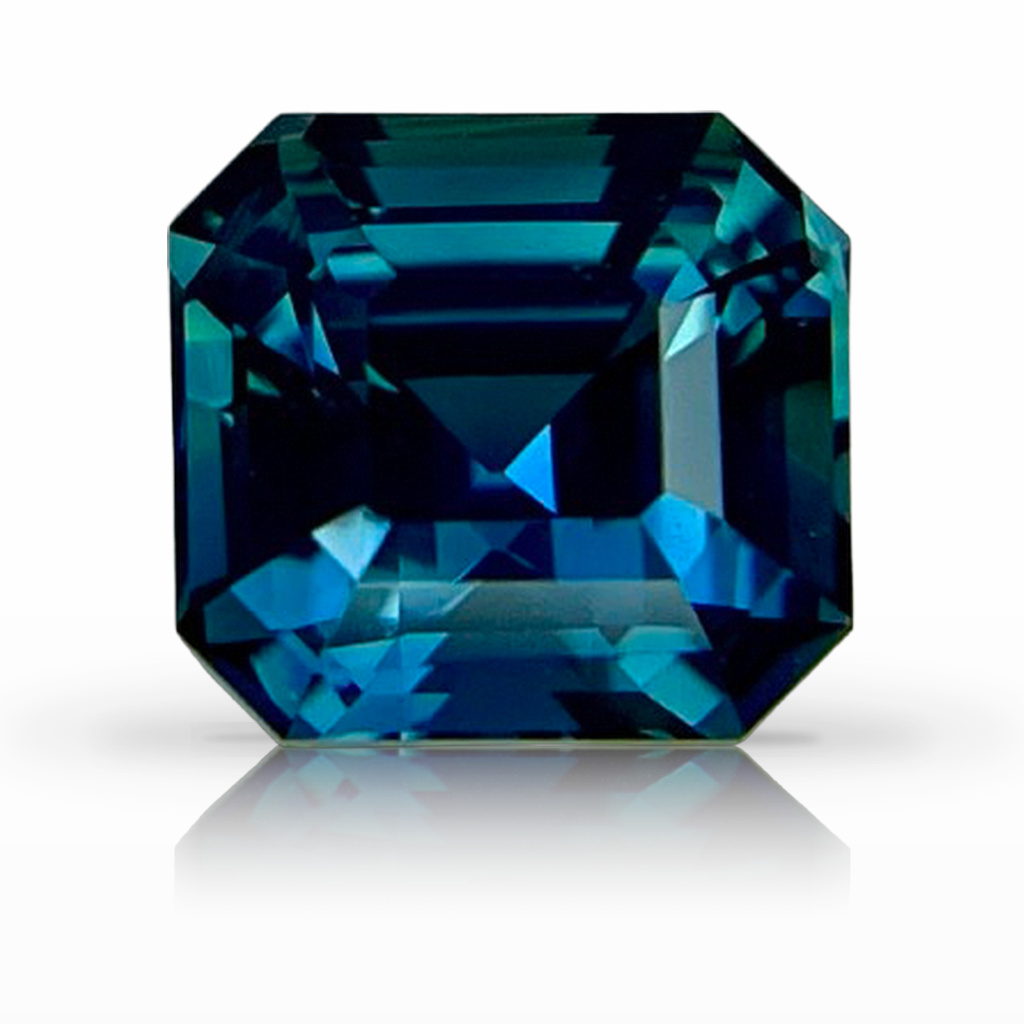 2.04ct Sapphire, Asscher, Green, No Heat gemstone, 6.9 x 6.4MM, item #6532
