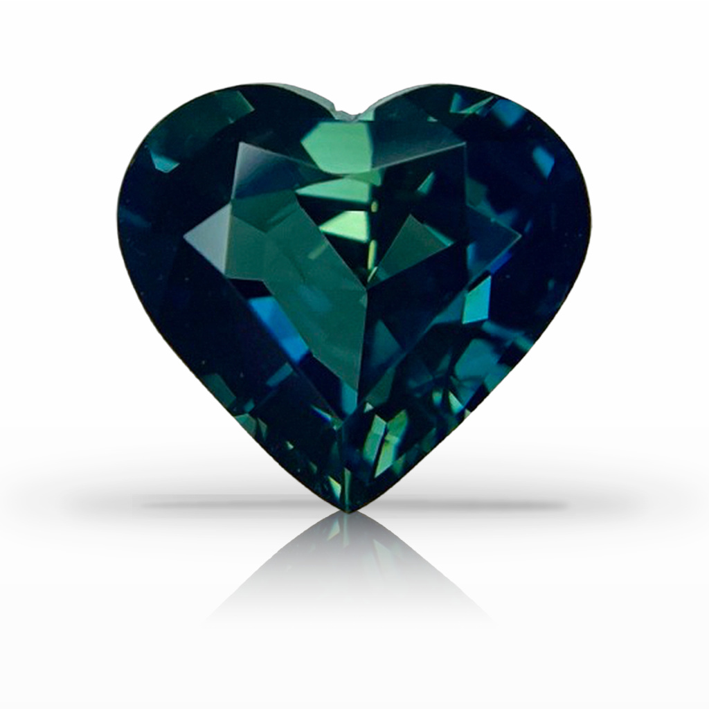 4.51ct Sapphire, Heart Shape, Green, No Heat gemstone, 10.9 x 10MM, item #6608