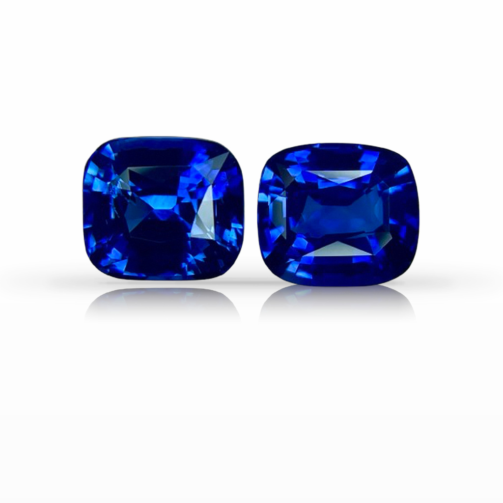 5.80ct Sapphire, Cushion, Blue, Pair gemstone, 8.3 x 7.2MM, item #6637