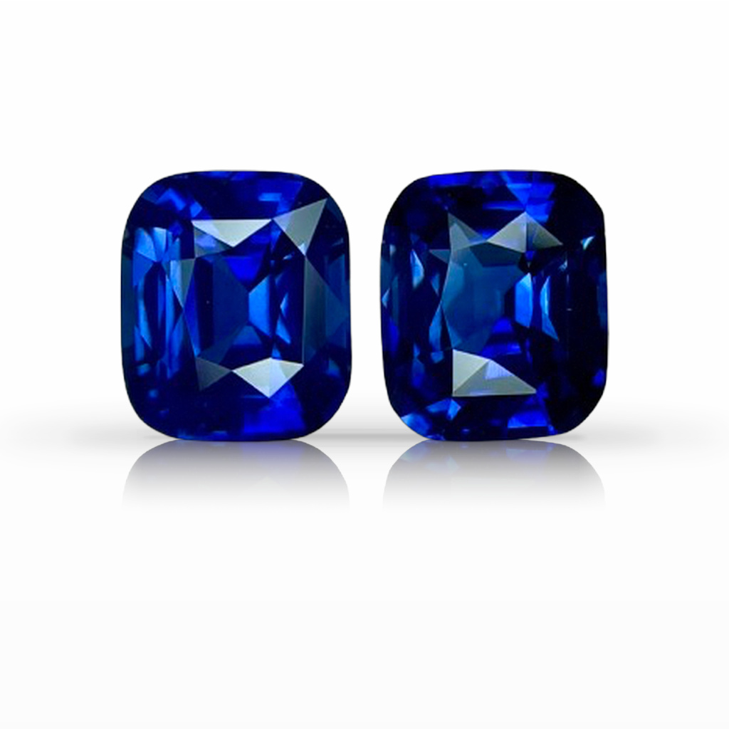 3.39ct Sapphire, Cushion, Blue, Pair gemstone, 7 x 6.1MM, item #6647