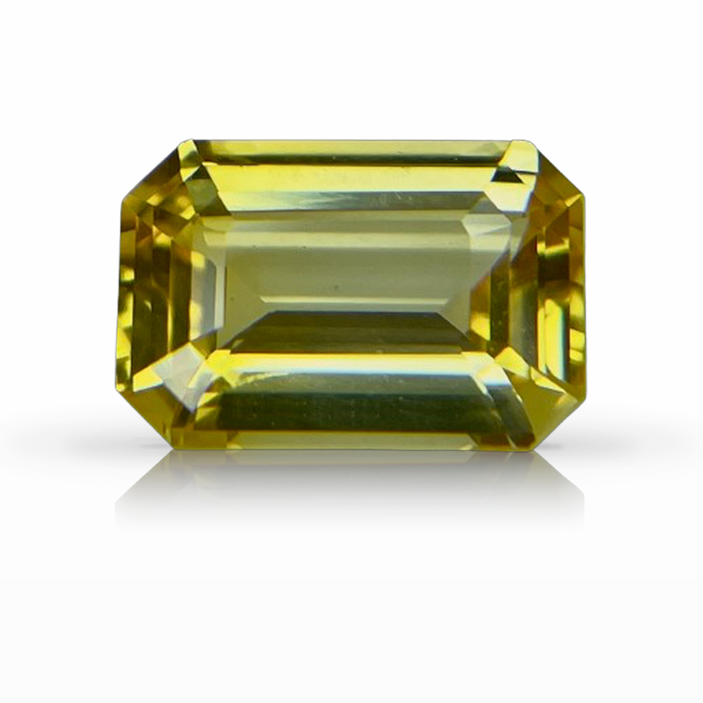 3.10ct Sapphire, Emerald Cut, Yellow gemstone, 10.4 x 7MM, item #6656