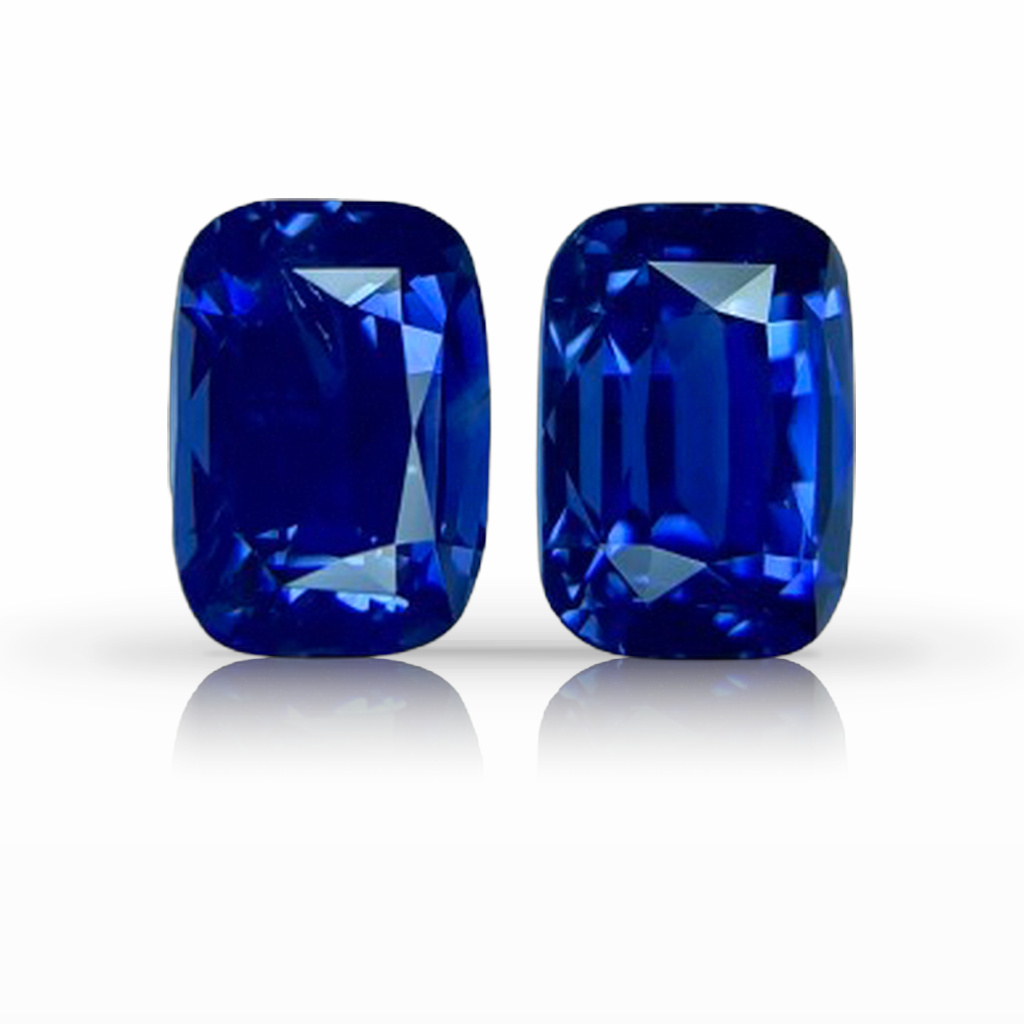 5.07ct Sapphire, Cushion, Blue, No Heat, Pair gemstone, 8 x 5.5MM, item #6690