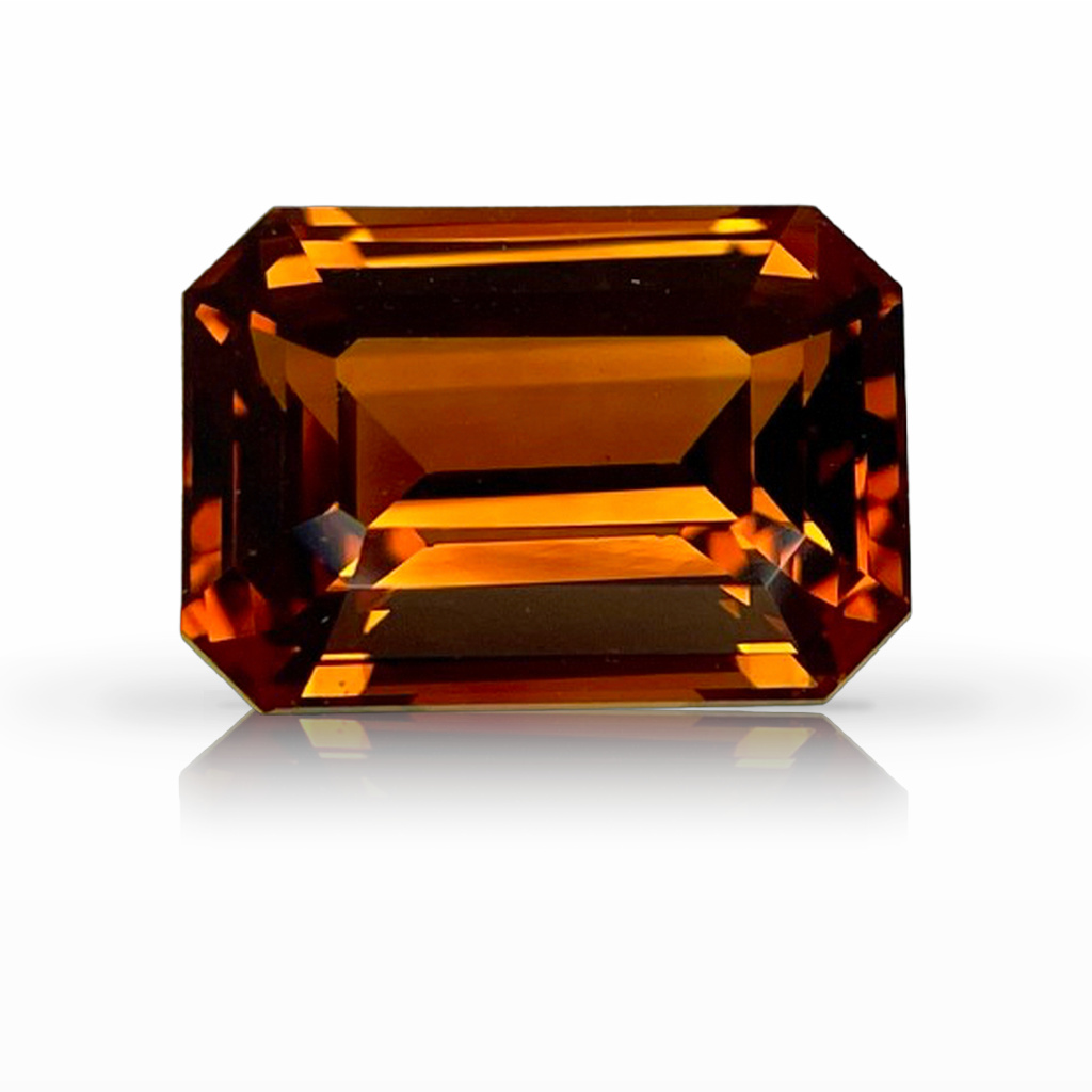 4.23ct Sapphire, Emerald Cut, Orange gemstone, 10.5 x 7.5MM, item #6707