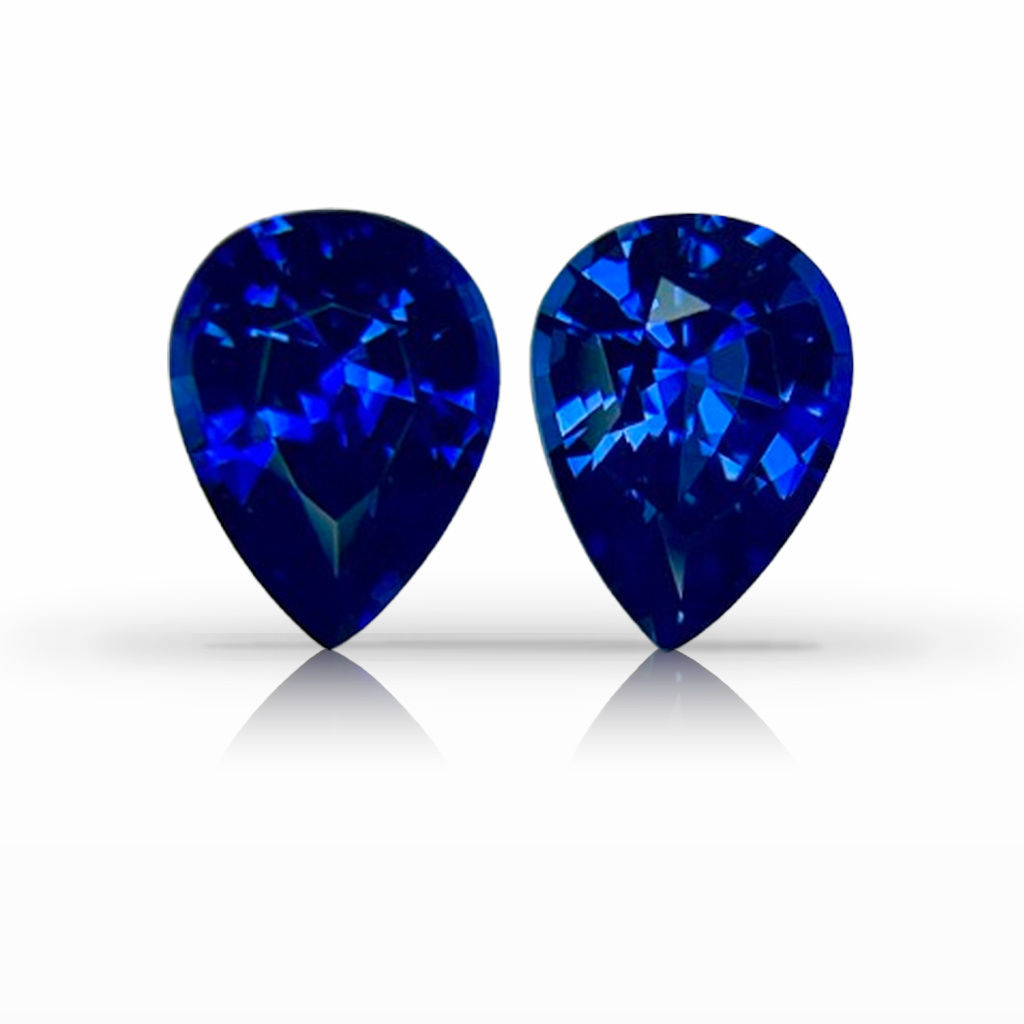 2.19ct Sapphire, Pear Shape, Blue, Pair gemstone, 7.5 x 5.5MM, item #6737