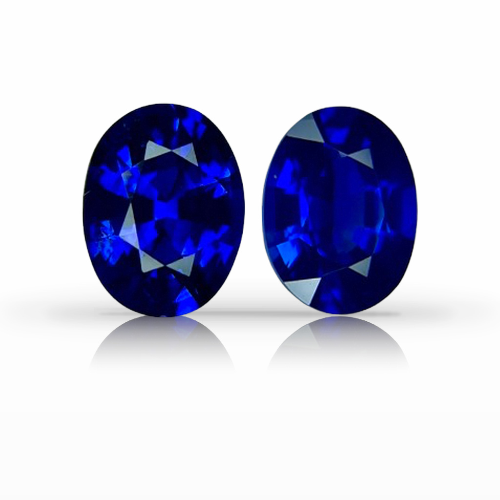 3.08ct Sapphire, Oval, Blue, Pair gemstone, 8.1 x 6.2MM, item #6785