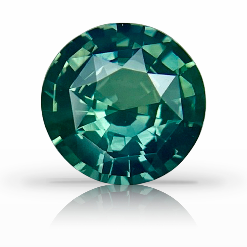 2.26ct Sapphire, Round, Green, 8MM gemstone, 8MM, item #6812