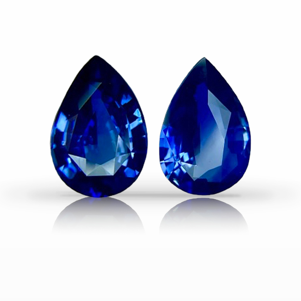 4.01ct Sapphire, Pear Shape, Blue, Pair gemstone, 10 x 6.8MM, item #6835