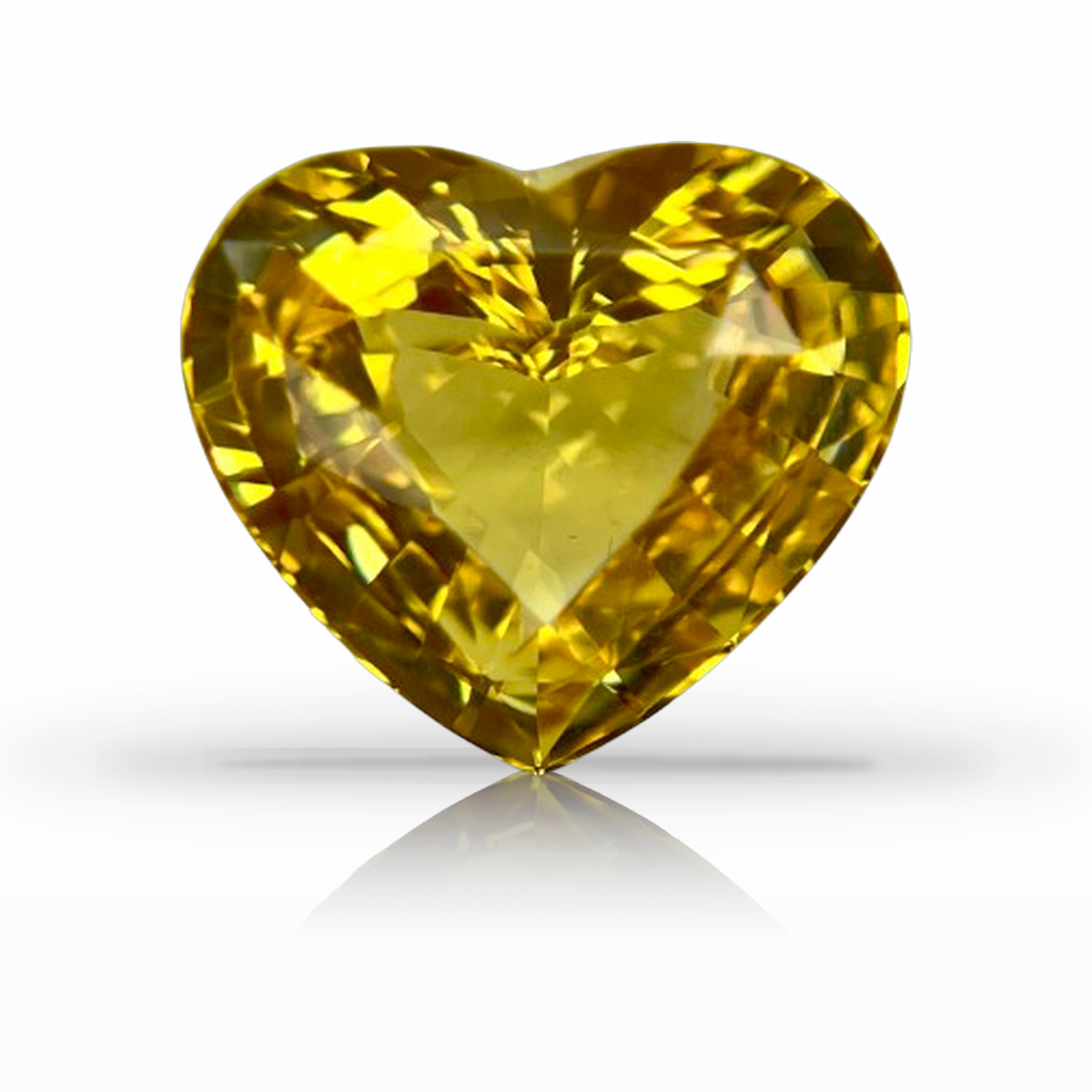 7.02ct Sapphire, Heart Shape, Yellow gemstone, 12.9 x 11.6MM, item #6850