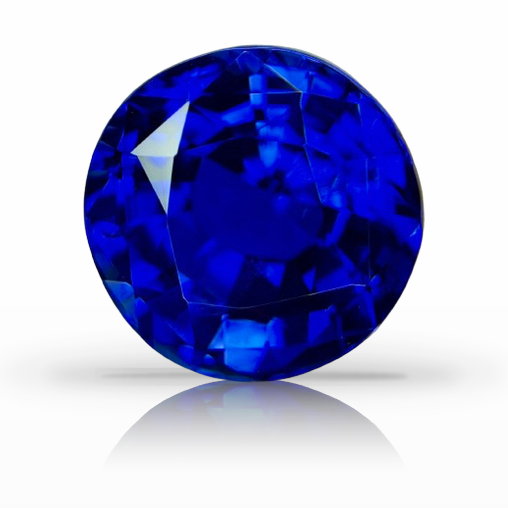 7.33ct Sapphire, Round, Blue, No Heat, 11MM gemstone, 11MM, item #6889