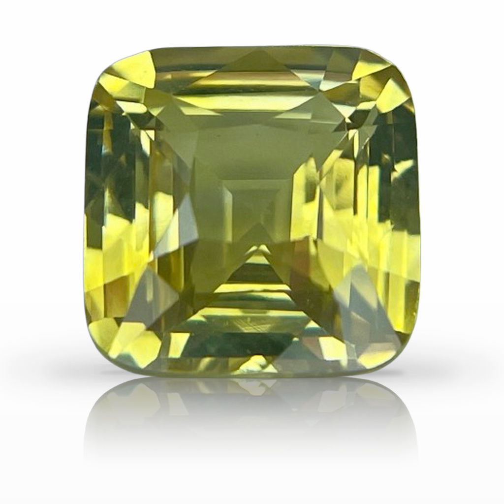 3.72ct Sapphire, Cushion, Yellow gemstone, 8.6 x 8.3MM, item #6891