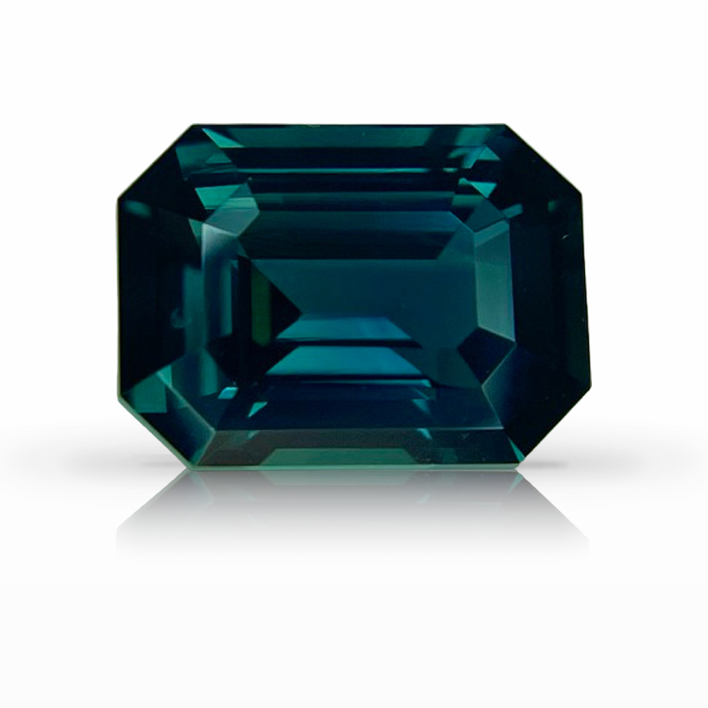 4.51ct Sapphire, Emerald Cut, Green gemstone, 9.9 x 7.3MM, item #6911