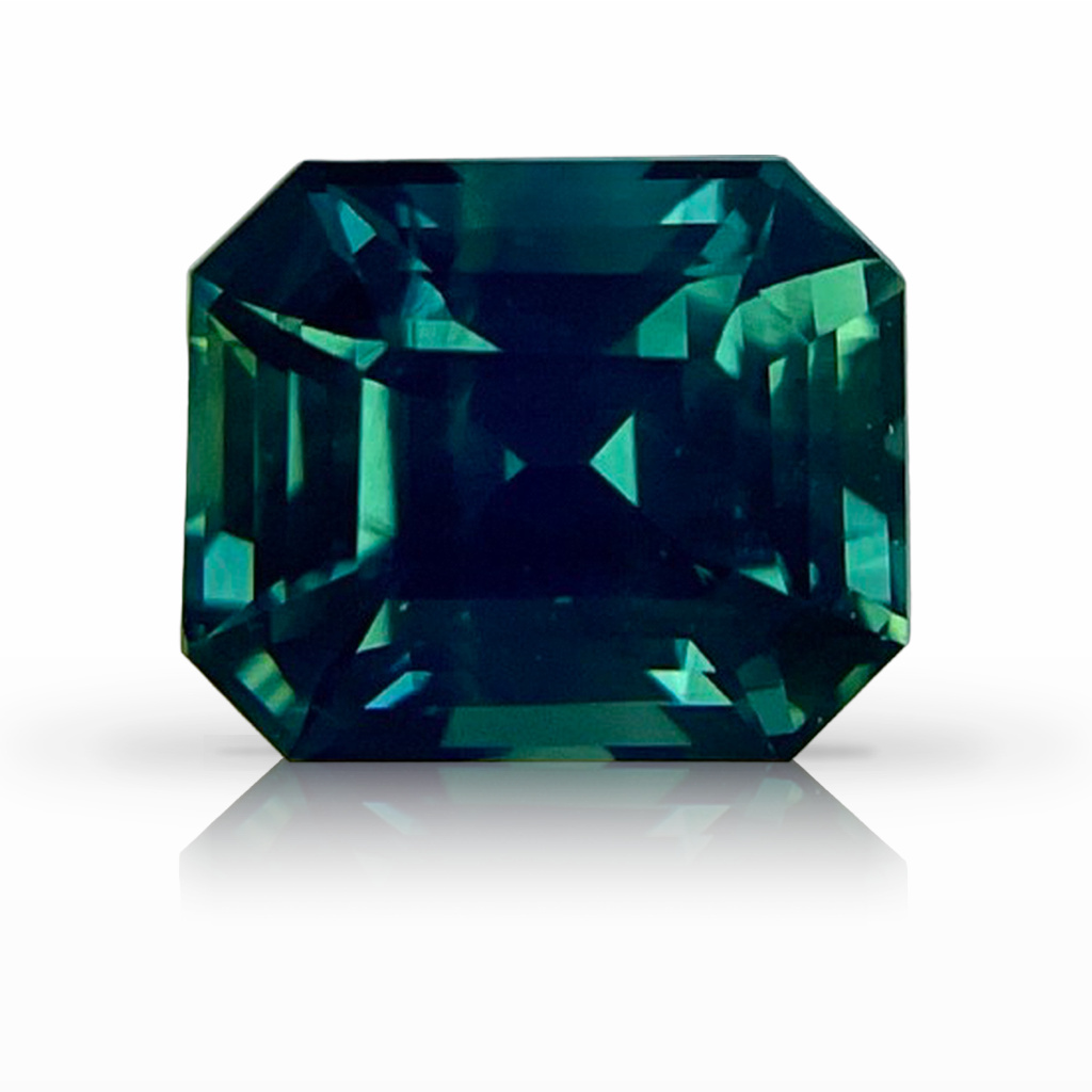 2.70ct Sapphire, Emerald Cut, Green gemstone, 8.3 x 6.9MM, item #6947