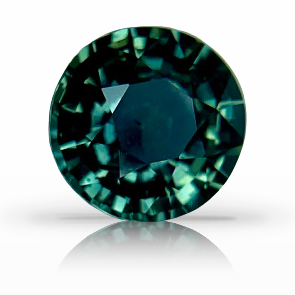 2.56ct Sapphire, Round, Green, 8MM gemstone, 8MM, item #6955