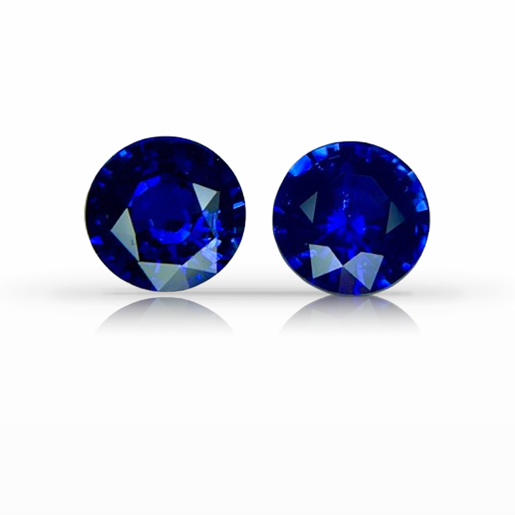 1.86ct Sapphire, Round, Blue, Pair, 6MM gemstone, 6MM, item #6971