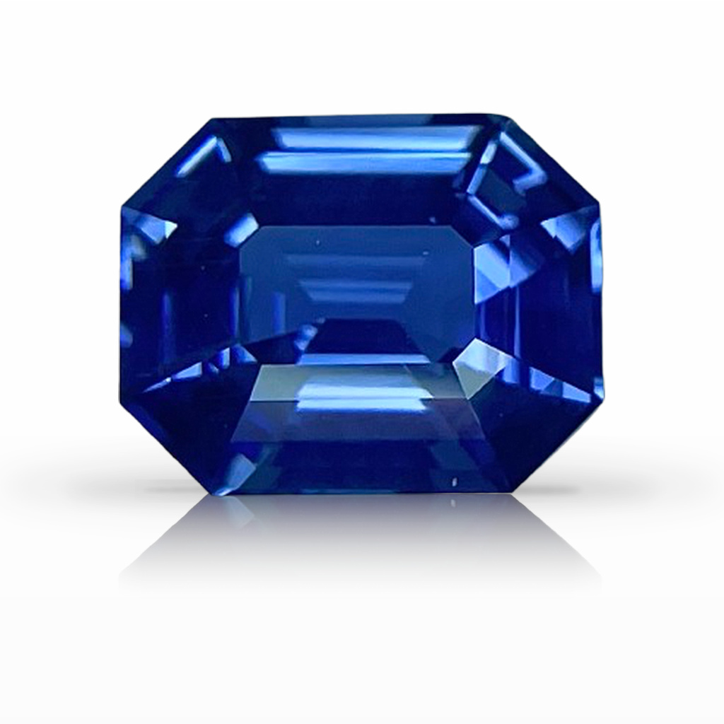 4.06ct Sapphire, Emerald Cut, Blue, No Heat gemstone, 10.6 x 8.1MM, item #6982