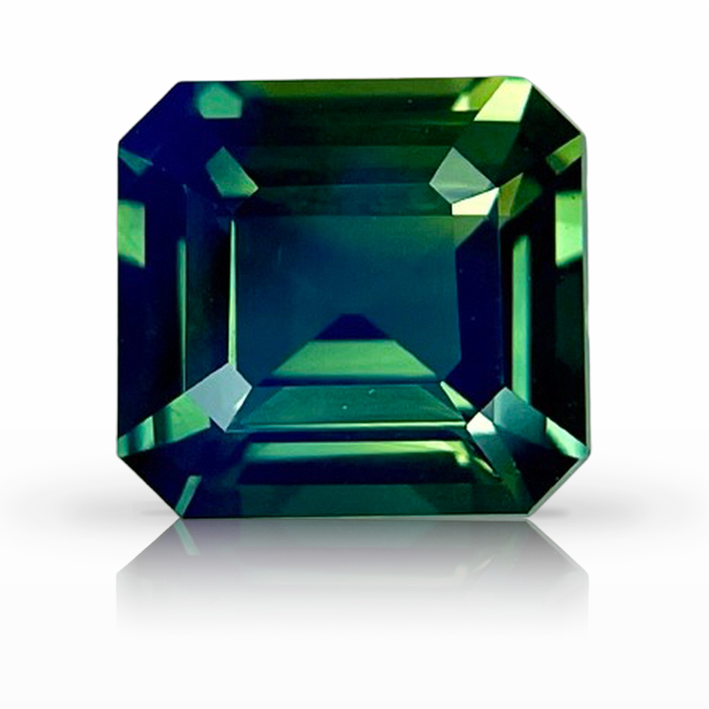 3.08ct Sapphire, Emerald Cut, Green gemstone, 8.4 x 7.8MM, item #6984