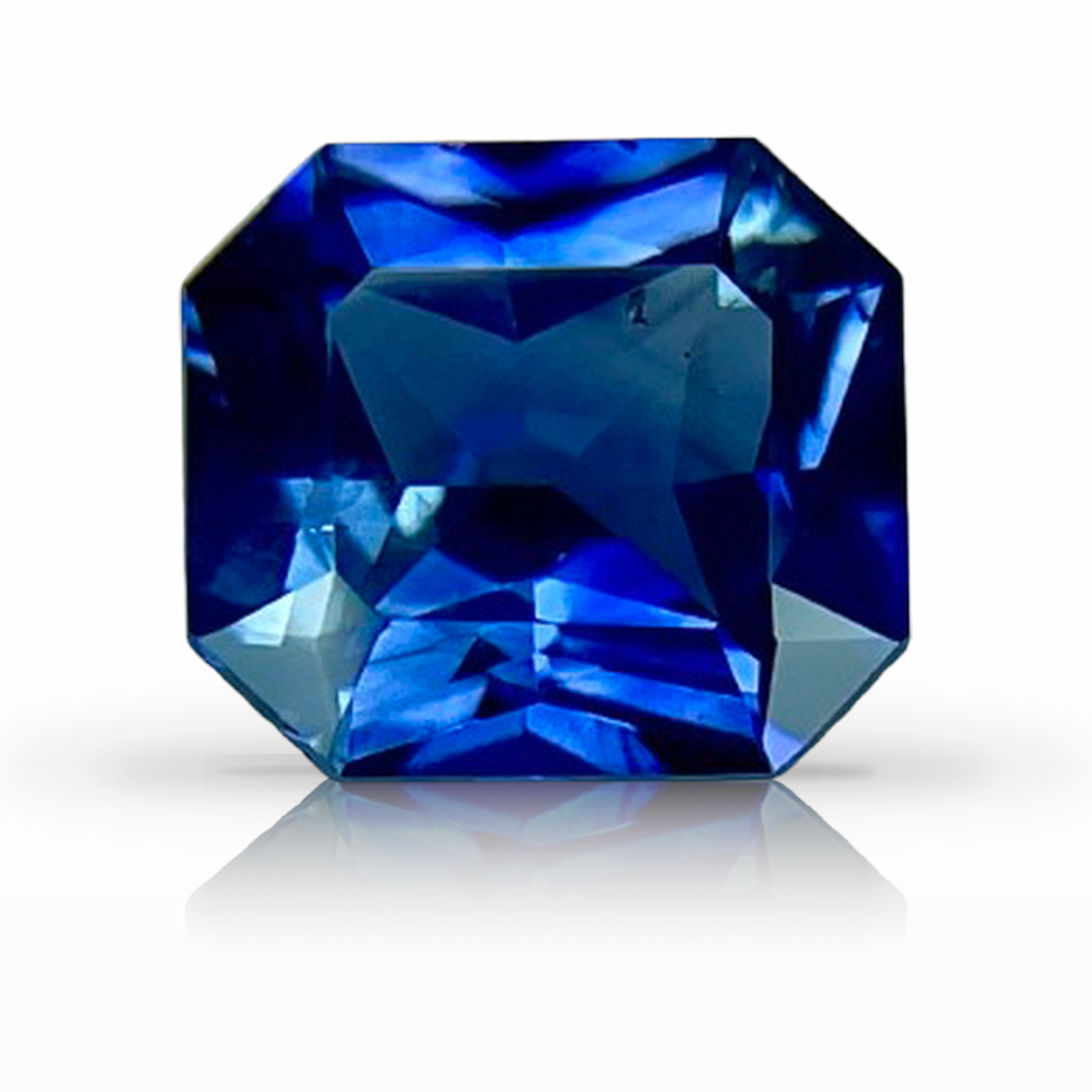 1.75ct Sapphire, Radiant Cut, Blue, No Heat gemstone, 7.6 x 6.9MM, item #6991