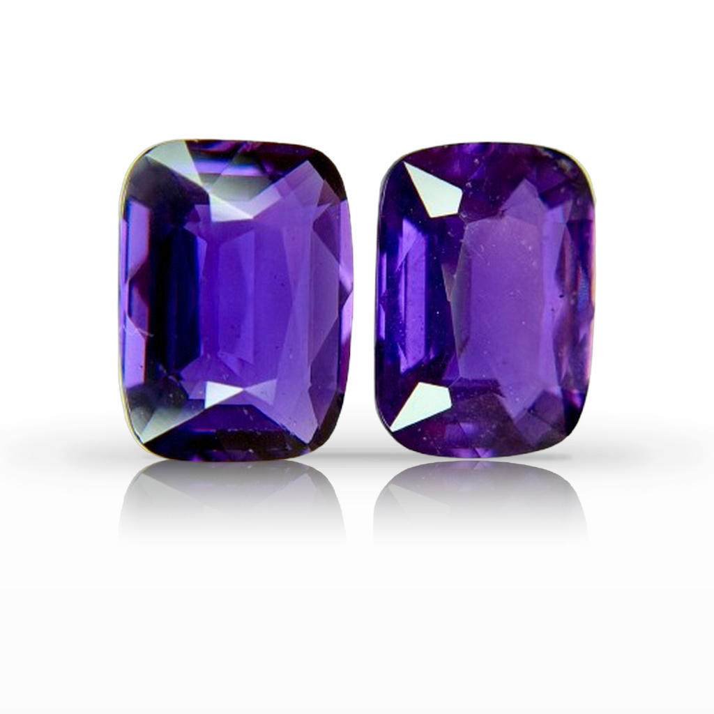 7.84ct Sapphire, Cushion, Purple, No Heat, Pair gemstone, 10.8 x 8MM, item #7003