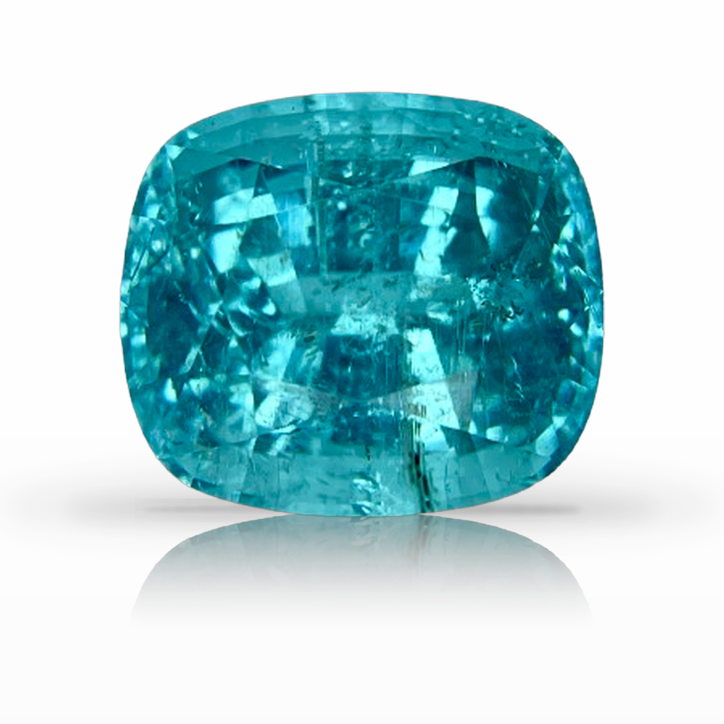 15.28ct Tourmaline-Paraíba, Cushion, Blue, Mozambique gemstone, 15 x 13.4MM, item #7005