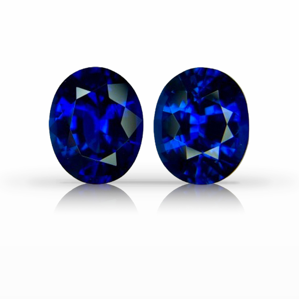 6.58ct Sapphire, Oval, Blue, Pair gemstone, 10 x 8MM, item #7046