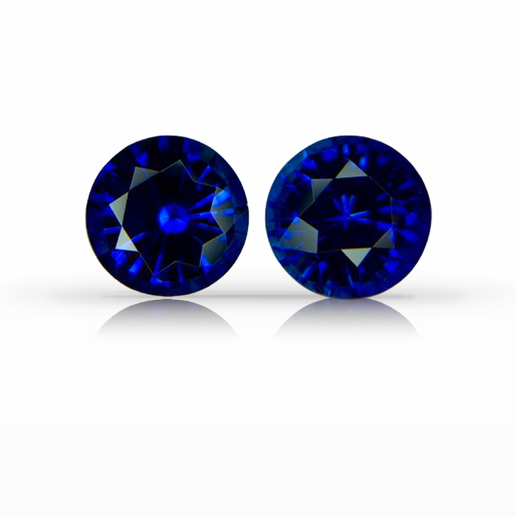 3.13ct Sapphire, Round, Blue, Pair, 7MM gemstone, 7MM, item #7047
