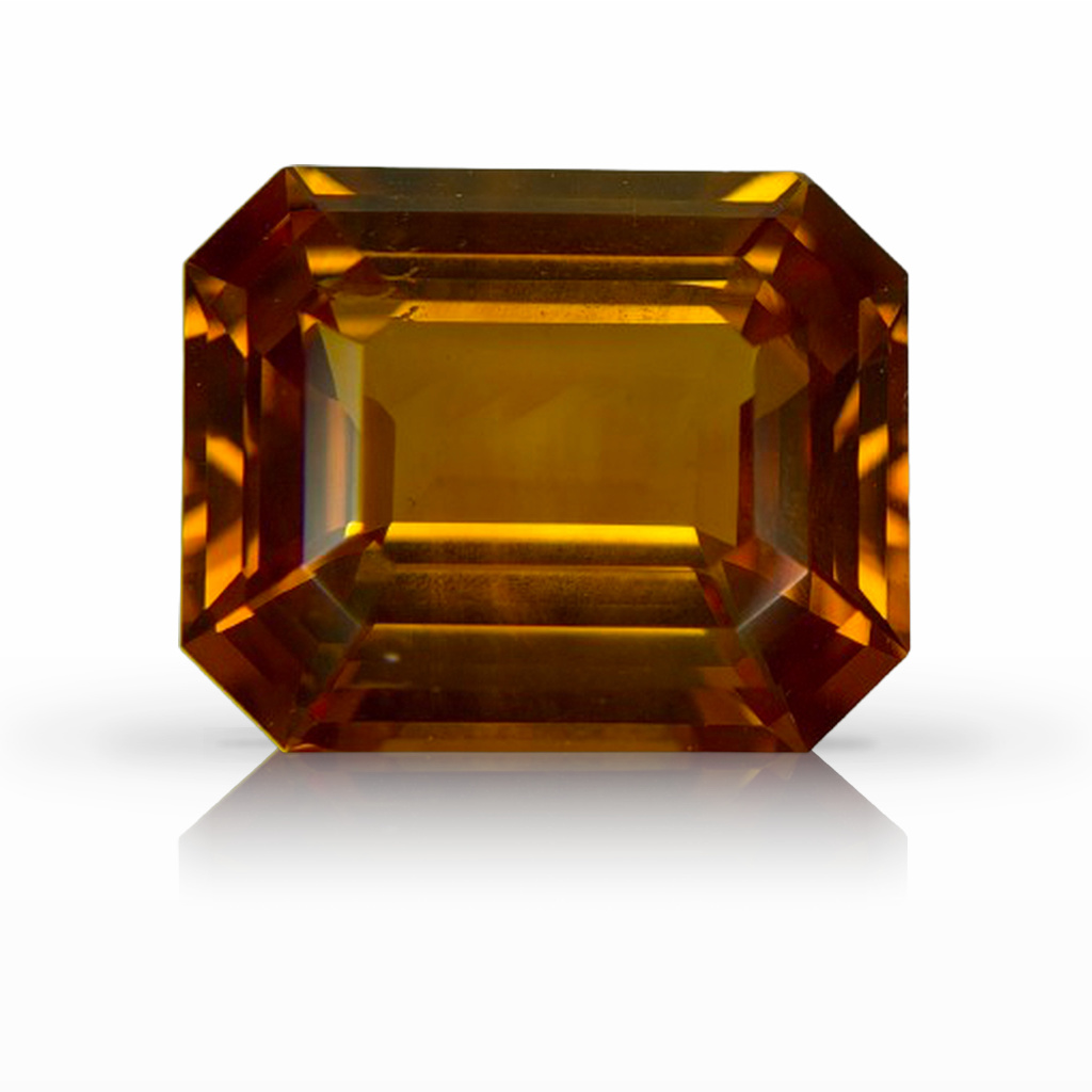 7.06ct Sapphire, Emerald Cut, Orange gemstone, 12 x 9.8MM, item #7082