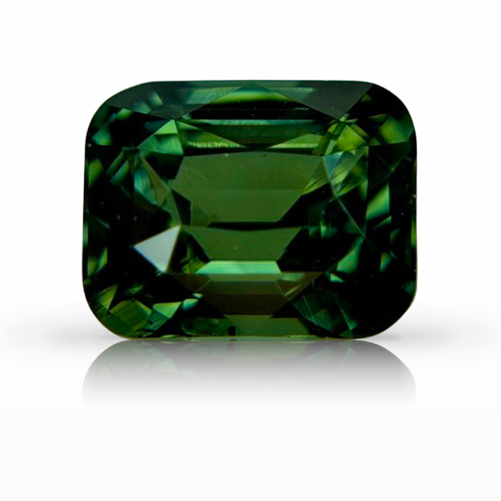 2.52ct Sapphire, Cushion, Green, No Heat gemstone, 7.8 x 6.3MM, item #7105