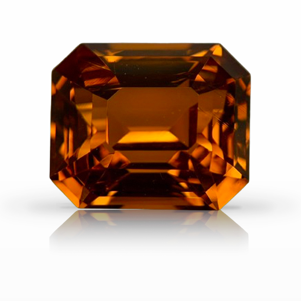 5.96ct Sapphire, Emerald Cut, Orange gemstone, 10.9 x 9.2MM, item #7109