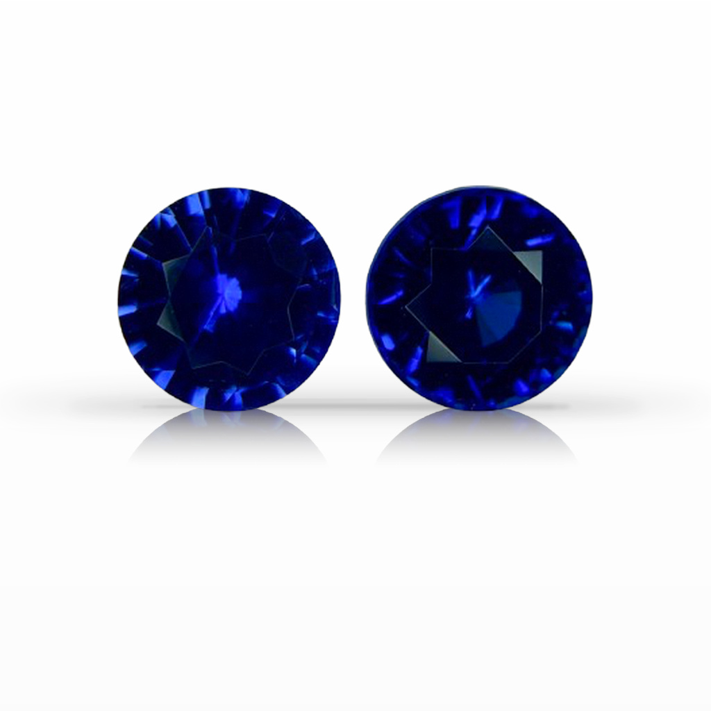 1.60ct Sapphire, Round, Blue, Pair, 5.5MM gemstone, 5.5MM, item #7118