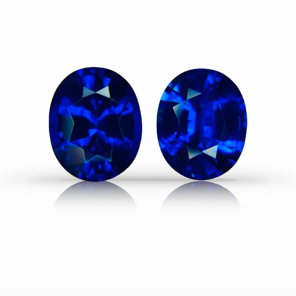 6.43ct Sapphire, Oval, Blue, Pair gemstone, 10 x 8MM, item #7127